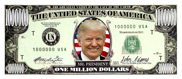 Trump million dollar bill
