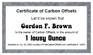 Brown carbon certificate