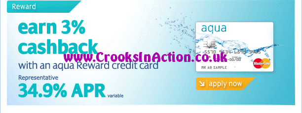 reduce your rate by 15% in just 3 years with an aqua Advance credit card. Representative 34.9% APR variable