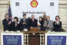 CFO Peter Voser rings The Opening Bell on July 20, 2005.