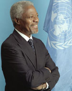 KOFI A. ANNAN of Ghana , the seventh Secretary-General of the United Nations