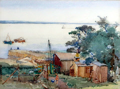 Cottage and Harbour by Robert Eadie