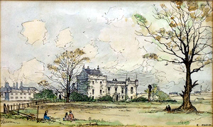 Country House With Figures by Robert Eadie