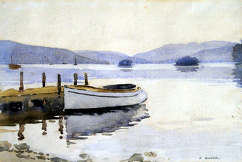 Boat At A Jetty, Windermere  by Robert Eadie