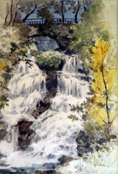 Waterfall in Rouken Glen Park by Robert Eadie