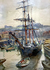Whitby boats (1910) by Robert Eadie