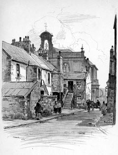 An East End Street, Glasgow, drawn by Robert Eadie