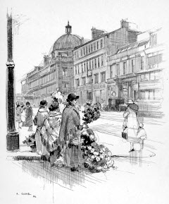 Sauchiehall Street, Glasgow, drawn by Robert Eadie