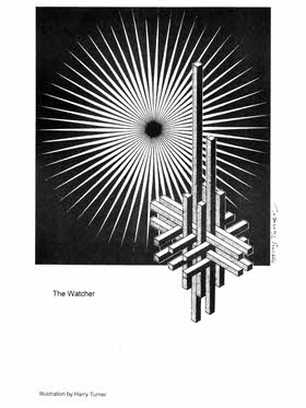 The Watcher, Krax #43 interior illo by Harry Turner