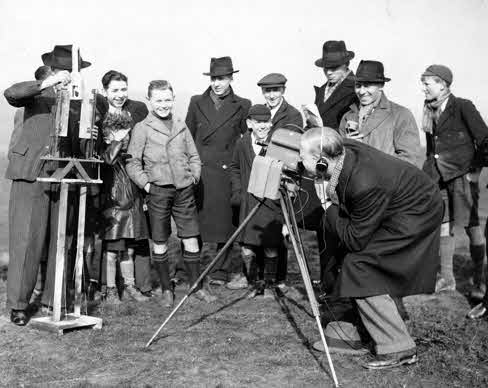 cameramen at Manchester Interplanetary Society meeting, 1936