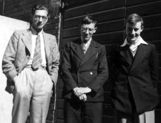 Manchester fans Harry Turner, George Ellis and Eric Needham