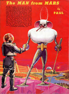 The Man From Mars by Frank R. Paul, Fantastic Adventures, 1939