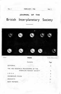Journal of the British Interplanetary Society, Feb. 1936, Vol. 3 No. 1 cover