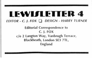 Lewisletter, new series designed by Harry Turner