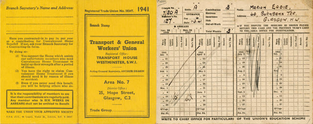 TGW membership card, 1941