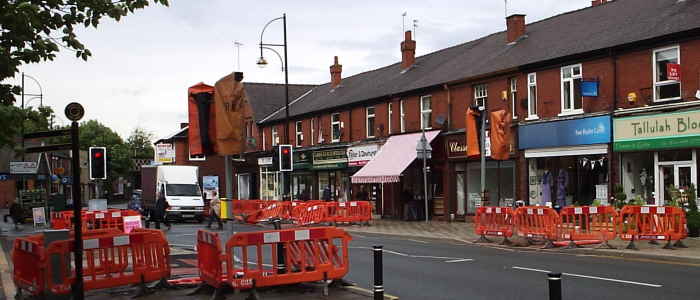 The rival crossings in the centre of Romiley 2007/06/15