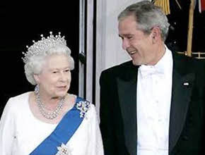 Queen Elizabeth II with President Bush the Dubya