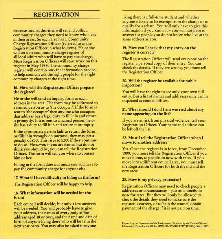 Poll Tax explanatory leaflet #4