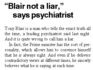 Blair not liar story